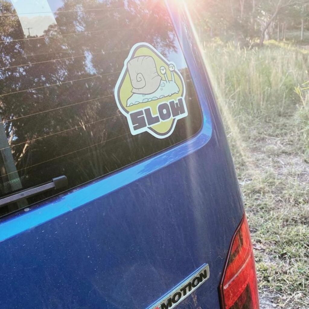The slow snail sticker in action!