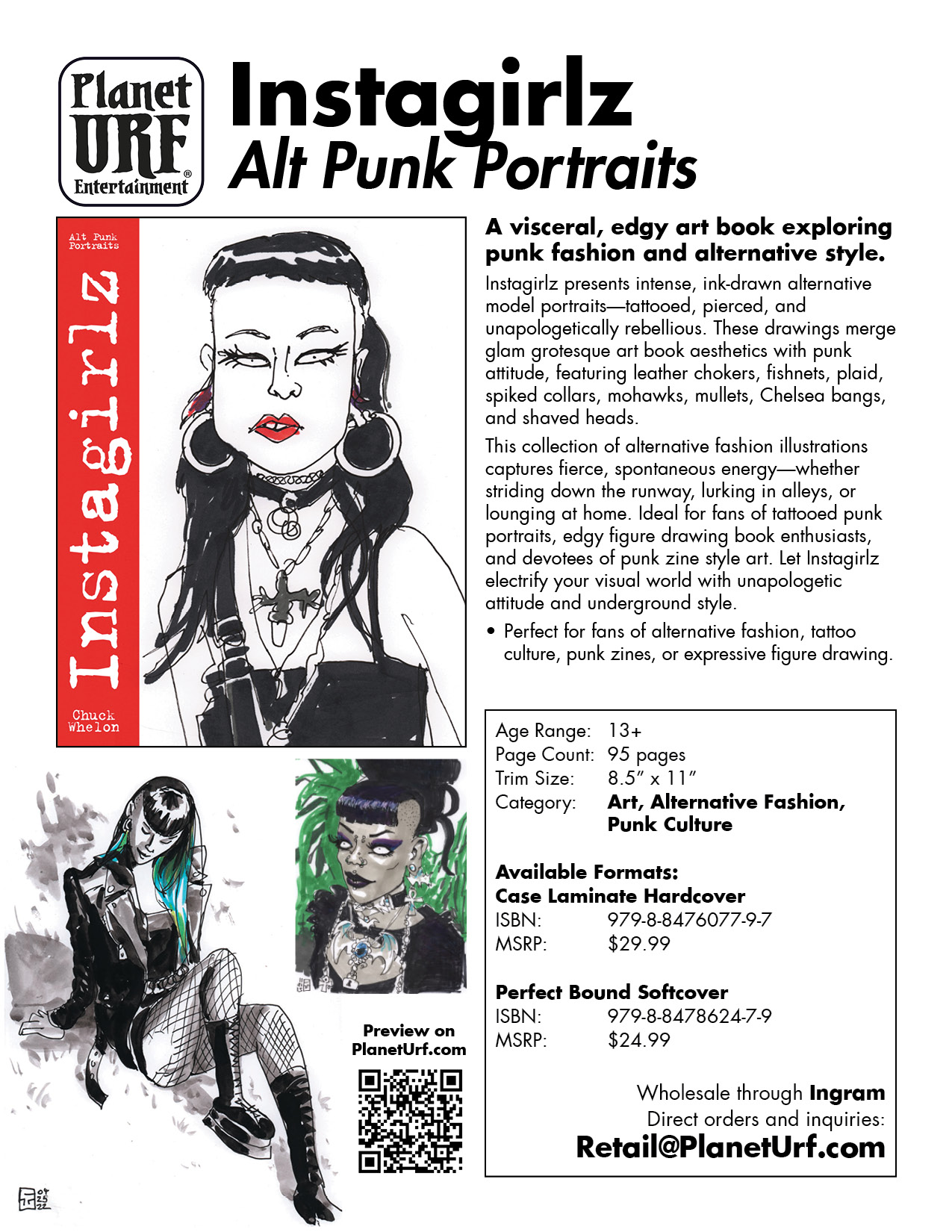 Instagirlz Punk Art Book - Live Drawings by Chuck Whelon