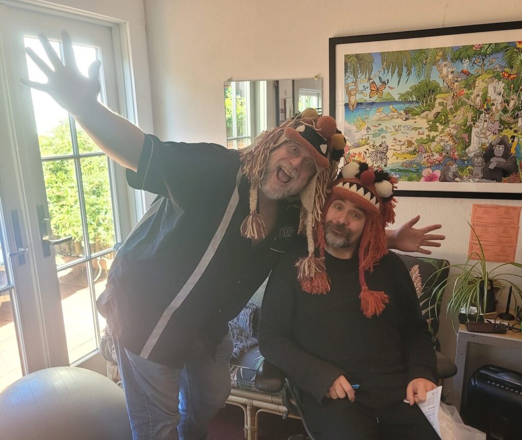 Dale Cipperley gives me a new hat.